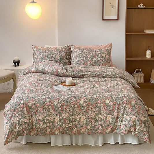 HighBuy King Size Comforter Set Multi Color Lightweight Floral Bedding Comforters with 2 Pillowcases All Season Fluffy Boho Chic Comforter Set King Size,Gift for Family