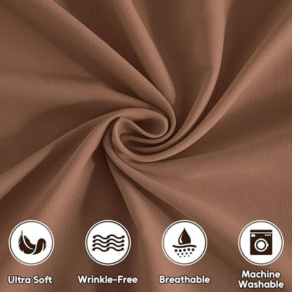 King Size Sheets Set, 4 Pieces Hotel Luxury Soft Microfiber Bed Sheets Set, Up to 16" Deep Pockets, Oeko-Tex Sheets with Elastic, Breathable, Wrinkle Free (Brown,King)