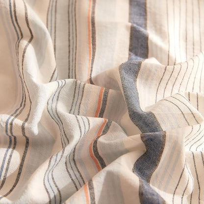 HighBuy Bohemian Gingham Comforter Set Full Size Aztec Geometric Bedding Set Soft Breathable Blue Grey Stripe Fluffy Comforter Sets Boho Comforter with 2 Pillowcases(20"x26")