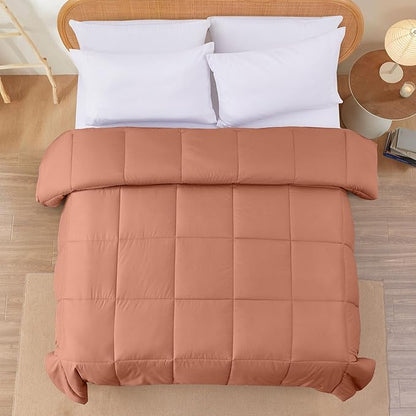 Modern Threads Down Alternative Reversible Comforter Orange Rust/Beige King