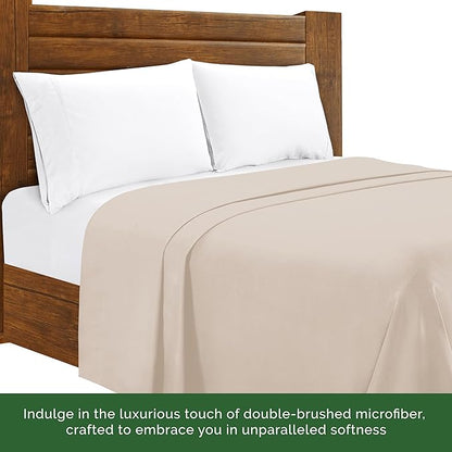 Luxury Flat Sheet on Amazon Elegant Comfort Wrinkle-Free 1500 Premier Hotel Quality 1-Piece Flat Sheet, Full Size, Cream
