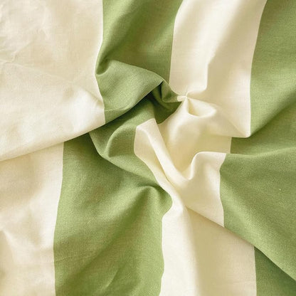 LifeTB Striped Comforter Set Queen Green White Stripes Pattern Printed Comforter 3 Pieces Lightweight Bedding Comforter with 2 Pillowcases Breathable Soft Comfy Farmhouse Striped Comforter Set