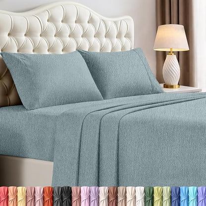 Utopia Bedding Queen Size Sheet Set – 4 Piece Bed Sheets, Soft and Breathable Microfiber, Includes 1 Fitted Sheet, 1 Flat Sheet and 2 Pillowcases – Oeko Tex (Heather Grey)