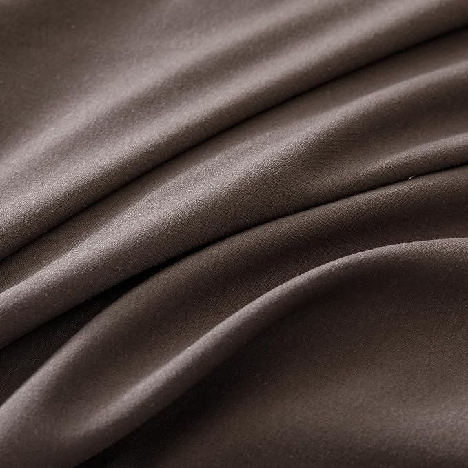 CLOTHKNOW Dark Brown Queen Comforter Set 3Pcs Coffee Bedding Sets Soft Queen Comforter Men Women Comforter with 2 x Pillow Cases