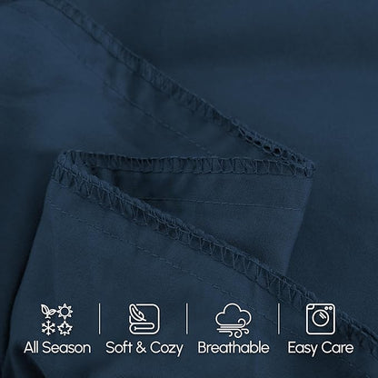 Elegant Comfort Luxury Ultra-Soft 1-Piece Body Pillowcase - 1500 Premium Hotel Quality Microfiber Double Brushed - Wrinkle Resistant, Body Pillowcase Size, Navy Blue