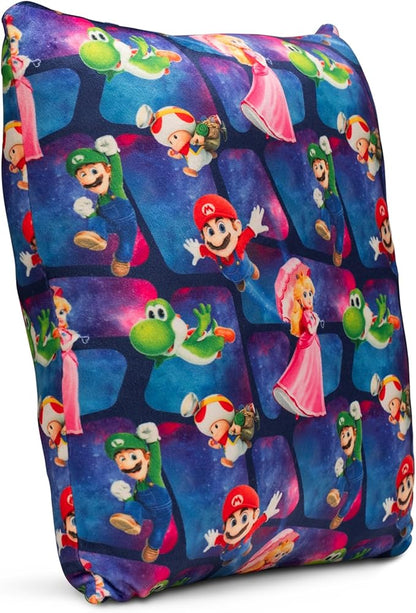 The Super Mario Galaxy Movie Kids Squishy Plush Throw Pillow, Soft Decorative Cushion for Bedroom Décor & Gifts, 13 Inch, Mario & Luigi (100% Officially Licensed Product) By Franco