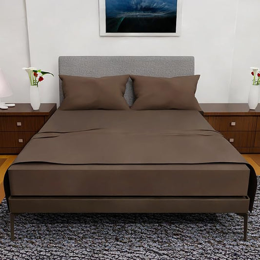 Royal Bliss King Size Sheets Set - 4 Piece Bedding - Wrinkle Free, Double Brushed, Cooling Sheets (Chocolate)