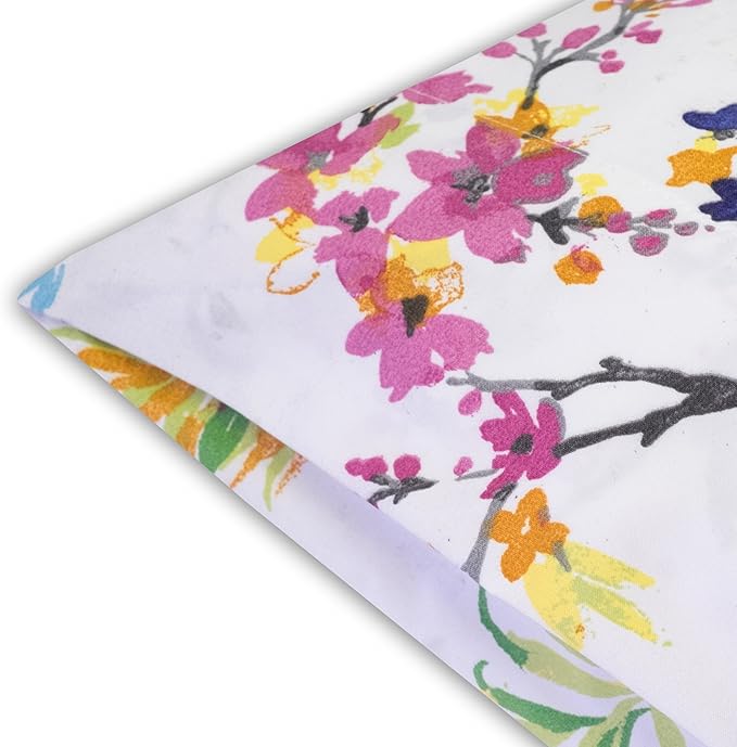 1500 Supreme Collection Extra Soft Botanical Bright Whimsical Watercolor Pattern Sheet Set, Twin- Luxury Bed Sheets Set with Deep Pocket Wrinkle Free Bedding, Printed Pattern, Twin