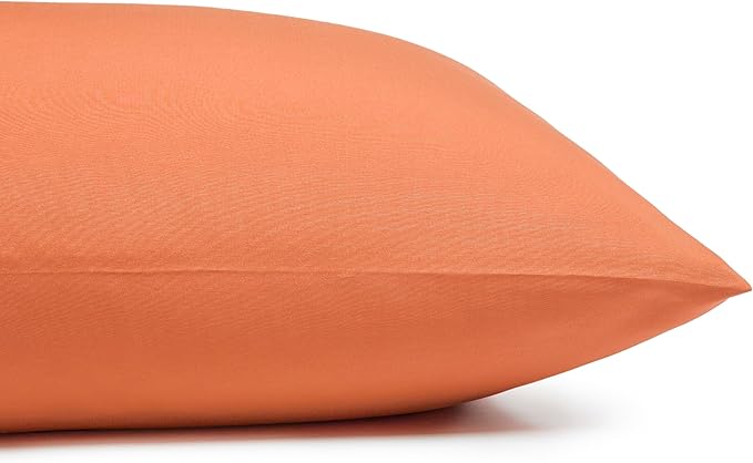 Amazon Basics Lightweight Super Soft Easy Care Wrinkle Free Microfiber 3-Piece Bed Sheet Set with 14-Inch Deep Pockets, Twin, Brick, Solid