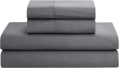 King Size Comforter Set 8 Piece Bed in a Bag with Bed Skirt, Fitted Sheet, Flat Sheet, 2 Pillowcases, 2 Pillow Shams, King, Pintuck Gray