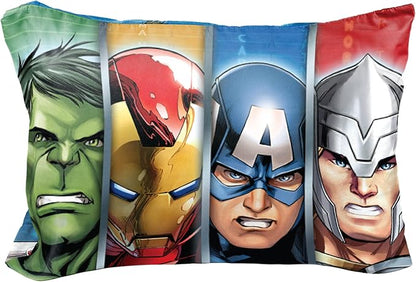 Jay Franco Marvel Avengers Halo 2 Pack Pillowcase - Double-Sided Kids Super Soft Bedding Features Captain America, Hulk, Iron Man, & Spiderman