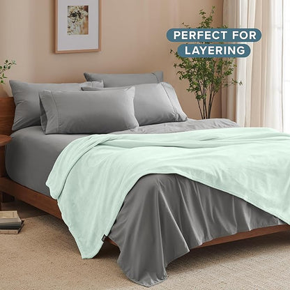 Bare Home Fleece Blanket - Throw/Travel - Ultra-Soft Lightweight for Bed, Sofa, and Couch - Luxury Microplush - Cozy Warm Blanket (Throw/Travel, Spring Mint)
