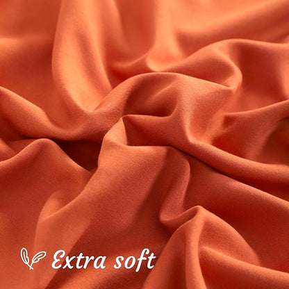 NTBAY King Pillow Cases Set of 2, 2 Pack Brushed Microfiber 20x36 Pillow Cases, Soft, Wrinkle, Fade, Stain Resistant Brunt Orange Pillow Cases with Envelope Closure, 20x36 Inches, Brunt Orange