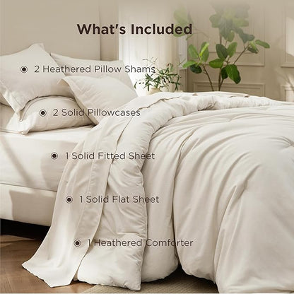 Bedsure California King Comforter Set Beige - Bed in a Bag Cal King Bedding 7 Pieces, Cationic Dyed Bed Set, Beige Soft Bedding for All Seasons Comforter with Sheets, Pillowcases & Shams