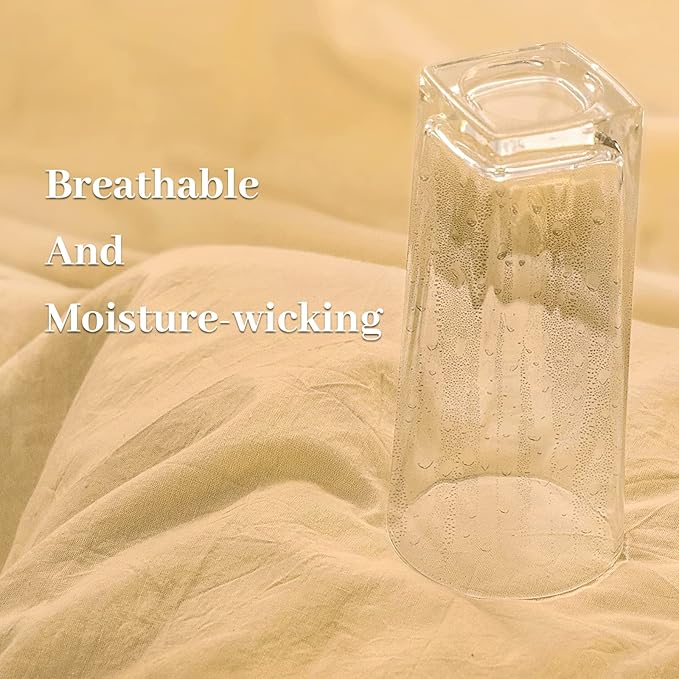 NEXHOME PRO Duvet Cover Set 100% Washed Cotton California Kingn 104"x98", Organic Natural Linen Look Textured 3 Pieces Bedding Set with Zipper Closure, Breathable (No Comforter)