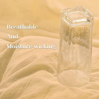NEXHOME PRO Duvet Cover Set 100% Washed Cotton California Kingn 104"x98", Organic Natural Linen Look Textured 3 Pieces Bedding Set with Zipper Closure, Breathable (No Comforter)