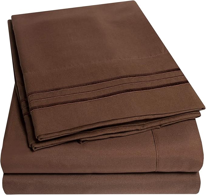 1500 Supreme Collection Bed Sheets - PREMIUM QUALITY BED SHEET SET & LOWEST PRICE, SINCE 2012 - Deep Pocket Wrinkle Free Hypoallergenic Bedding - Over 40+ Colors - California King, Brown