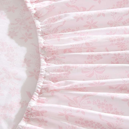 Laura Ashley - Twin Sheet Set, Crisp & Cool Cotton Percale Bedding with Deep Pockets, Lightweight for Year Round Comfort, Bed Sheets with Matching Pillowcases (Antoinette Pink)