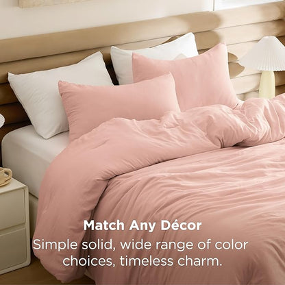 Bedsure California King Comforter Set, Blush Pink Soft Prewashed Bedding for All Seasons, 3 Pieces GentleSoft™ Bed Set, 1 Lightweight Comforter (104"x96") and 2 Pillowcases (20"x36")
