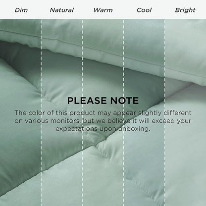 Bedsure Comforter Duvet Insert - Quilted Comforters Queen Size, All Season Duvet, GentleSoft Down Alternative Bedding, with 8 Tabs, Gifts for Women/Men, Sage Green, Queen 88 x 88 Inches