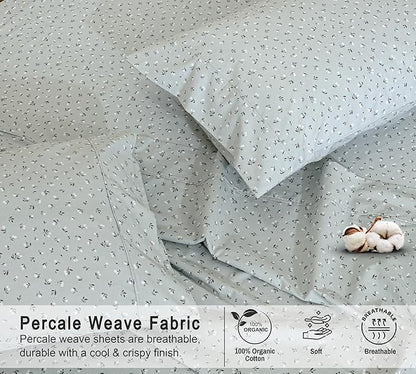 RUVANTI 100% Organic Cotton Sheets Full Size, Percale Weave, GOTS Certified, 4-Piece Set, Deep Pocket 15", Crisp & Breathable, Soft Durable Bedding, Sábanas Algodón Orgánico – Bud Club