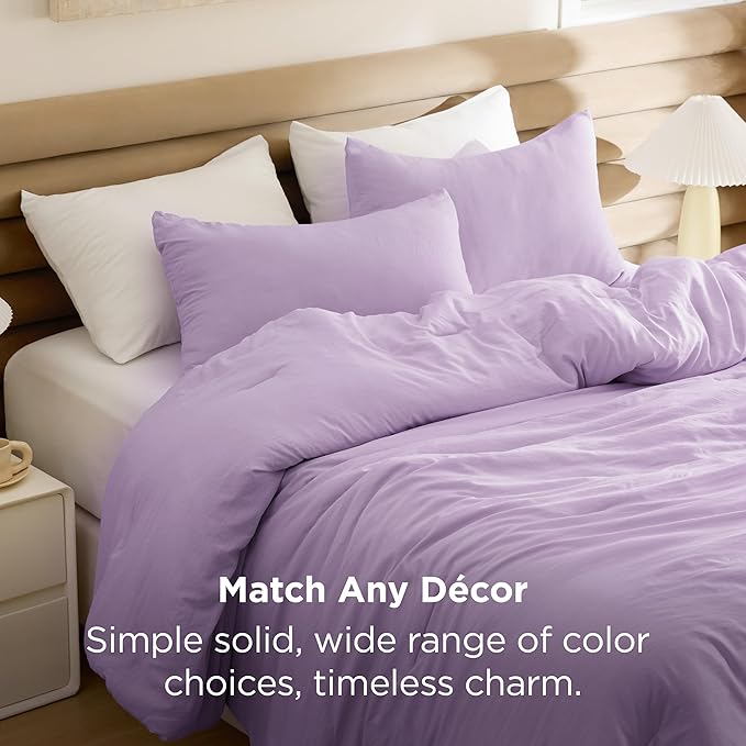 Bedsure Twin/Twin XL Comforter Set, Lavendar Soft Prewashed Bedding for All Seasons, 2 Pieces GentleSoft™ Bed Set, 1 Lightweight Comforter (68"x88") and 1 Pillowcase (20"x26")