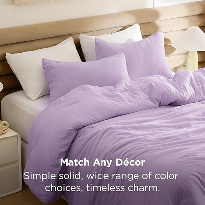 Bedsure King Comforter Set, Lavendar Soft Prewashed Bedding for All Seasons, 3 Pieces GentleSoft™ Bed Set, 1 Lightweight Comforter (104"x90") and 2 Pillowcases (20"x36")