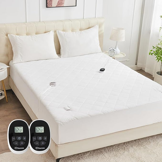 Heated Mattress Pad California King 72"×84", Bed Warmer with Memory&Preheat Functions, Electric Mattress Pad Dual Control 12 Heat Settings 12-Hour Auto Off Long Cord Fits 18-24" Deep Pocket