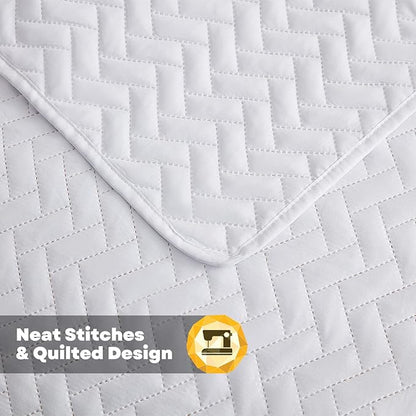 Maple&Stone Quilt Set Oversized King Bedspreads, 128"x120" Lightweight White Bedspread Light Coverlet for All Season Comforter Bedding Decor - 3 Piece Bed Cover Sets
