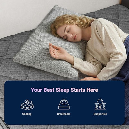 Avenco 10 Inch King Size Mattress, Hybrid Mattress with Smarts Coil™ Pocket Springs for Targeted Support and NanoGel™ Memory Foam for Cool Night Sleep & Motion Isolation, CertiPUR-US Certified