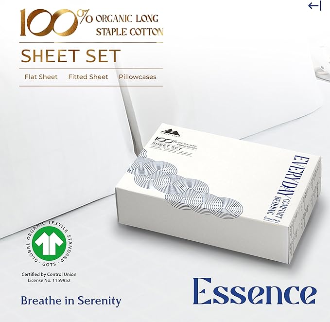 Mayfair Linen 100% Organic Cotton Printed Sheets Twin Size - Percale Weave Cotton Twin Size Sheet Set (4 PC, Paisley), Soft & Crisp, GOTS Certified, Cooling Sheets, 16" Deep Pocket