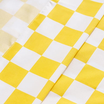 Best Season Queen Size Sheet Set 4 Piece -Microfiber Soft Durable Bedding Sheet Set,Deep Pocket,Stain,Fade & Wrinkle Resistant (Plaid Yellow&White)