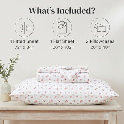 Modern Threads Silky Soft Microfiber and Wrinkle Free Sheets - Luxurious Microfiber Bed Sheets Includes Flat Sheet, Fitted Sheet with Deep Pockets, & Pillowcases Ivory, California King