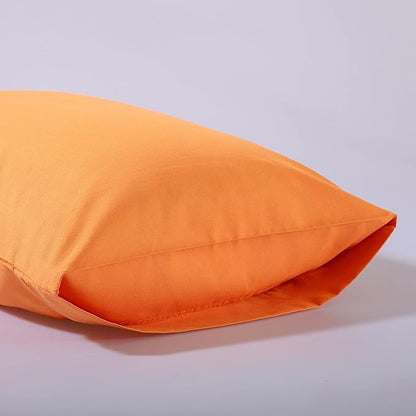 Evolive Ultra Soft Brushed Microfiber Standard Size 20"x30" Pillowcases Pair Set of 2 with Envelope Closure (20"x30" Standard, Orange)