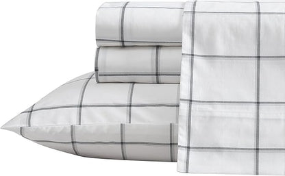 Nautica - Twin Sheets, Cotton Percale Bedding Set, Casual Home Decor (Plot Black, Twin)