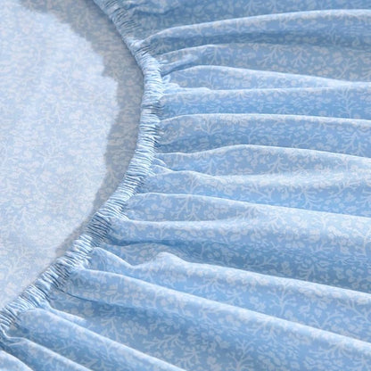 Laura Ashley - Twin Sheet Set, Crisp & Cool Cotton Percale Bedding with Deep Pockets, Lightweight for Year Round Comfort, Bed Sheets with Matching Pillowcases (Maeve Blue)