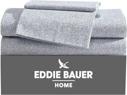 Eddie Bauer - Queen Sheets, Cotton Percale Bedding Set, Cool & Breathable Home Decor (Little Blossom, Queen)