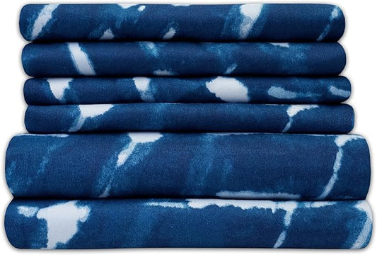 Queen Sheets Printed - 6 Piece 1500 Supreme Collection Fine Brushed Microfiber Deep Pocket Queen Sheet Set Bedding - 2 Extra Pillow Cases, Great Value, Queen, Monroe
