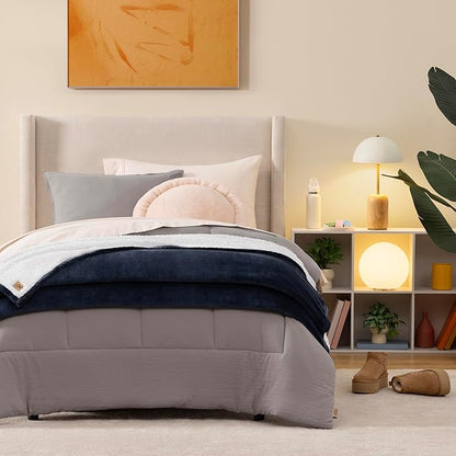 UGG Nita Twin Blanket, Luxury Soft Twin XL Warm Blanket for Bed or Extra Large Throw for Couch, Cozy Bedding, Dorm or Bedroom Decor, 60-inch x 90-inch, Navy Blue