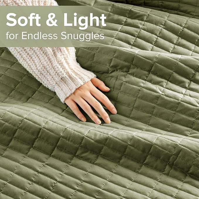 Comfort Spaces Queen Quilt Set Modern Reversible Plaid Coverlet Full Bedding Set Cozy Quilted Winter Layer, All Season Lightweight Soft Queen Size Quilt, Kienna, Full/Queen Olive Green 3 Piece