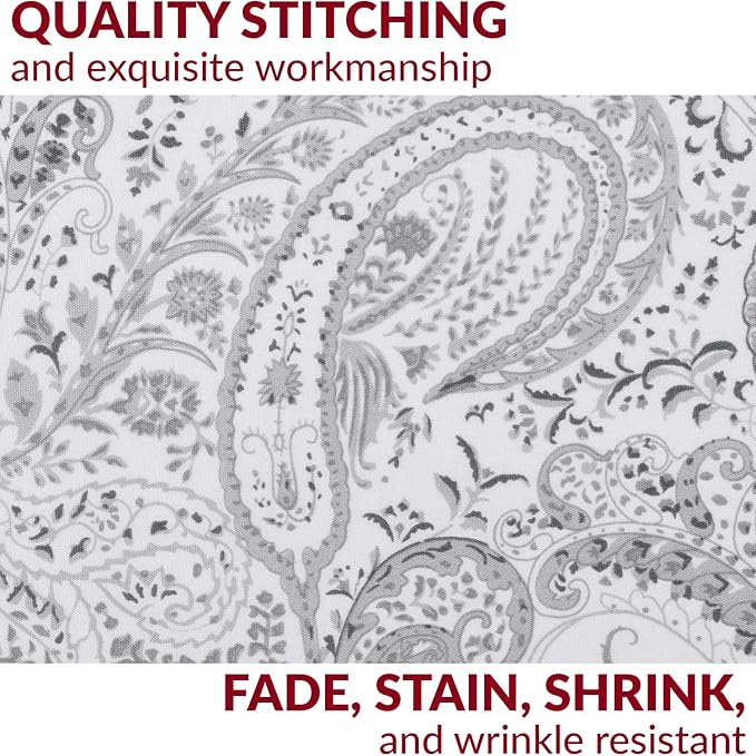 Mellanni Pillow Cases - Luxury, Extra Soft, Cooling Pillow Covers - 2 PC Iconic Collection Pillowcases - Envelope Closure (King 20" x 40", Paisley Gray)