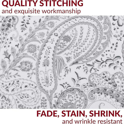 Mellanni Pillow Cases - Luxury, Extra Soft, Cooling Pillow Covers - 2 PC Iconic Collection Pillowcases - Envelope Closure (King 20" x 40", Paisley Gray)