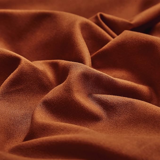 Houseri Burnt Orange Comforter Set Full Teen Boys Girls 3 PCS Rust Bedding Sets Full Size Terracotta Caramel Comforter Lightweight Breathable Soft Comfy Modern Reddish Brown Bed Quilts Blankets Full
