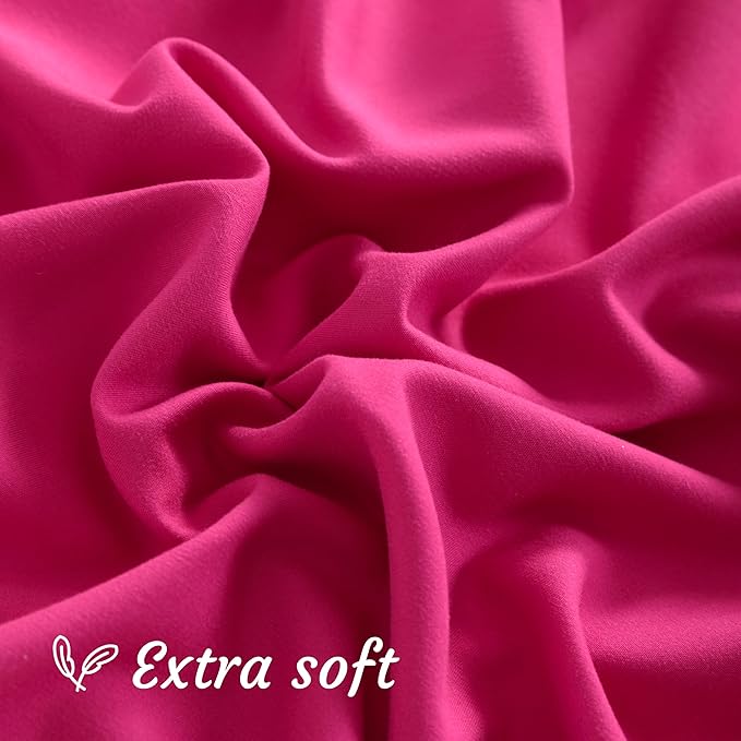 NTBAY Standard Pillow Cases Set of 2, 2 Pack Brushed Microfiber 20x26 Pillow Cases, Soft, Wrinkle, Fade, Stain Resistant Magenta Pillow Cases with Envelope Closure, 20x26 Inches, Magenta
