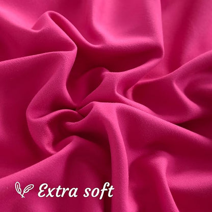 NTBAY Body Pillowcase Set of 2, 20x54 inches, Soft, Wrinkle, Fade Resistant, Magenta, Microfiber, Envelope Closure, 2 Pcs, Machine Washable