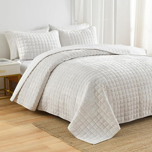 Secgo Twin Comforter Set for Bed - Velvet Quilts Twin Size, Black Bedspreads (68 * 86 Inch) with 2 Pillow Shams, Patchwork Reversible Lightweight Bedding