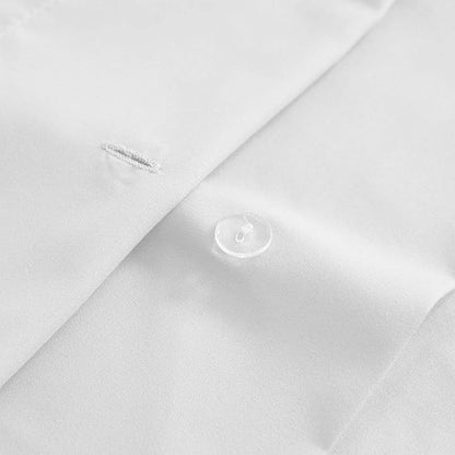 Mellanni Duvet Cover Set - 5 PC Iconic Collection Bedding Set - Hotel Luxury, Extra Soft & Cooling - Microfiber - Button Closure and Corner Ties (Full, White)