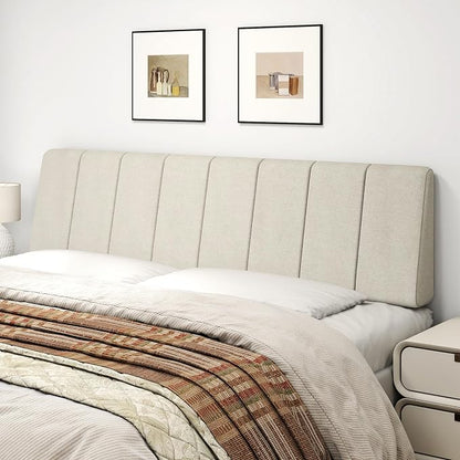King Size Headboard Only-No Assembly Required, Beige | Easy to use no assembly required, Linen fabric and extra-thick foam for added comfort, Modern style headboard king size