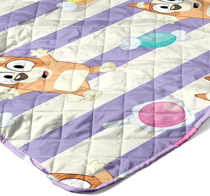 Northwest Bluey Bingo Candy Land Quilted Throw Blanket – Official Cartoon Throw Blanket Featuring Bluey, for Adults Boys Girls Bed, Couch, or Playroom, 60 x 80 Inches