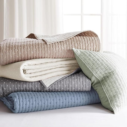 Levtex Home - Cross Stitch Bedspread Set - Queen Bedspread and Two Standard Shams - Cross Stitch Pattern - Bedspread (104X106in.) and Sham (20x26in.) - Cotton